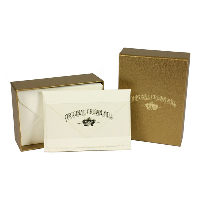 Original Crown Mill Golden Line Gift Box - Cream Deckled Cards